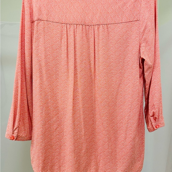 St John Bay Pretty Orange and White Top   2 Pockets with Stylish Flaps.   Size S - Picture 3 of 9